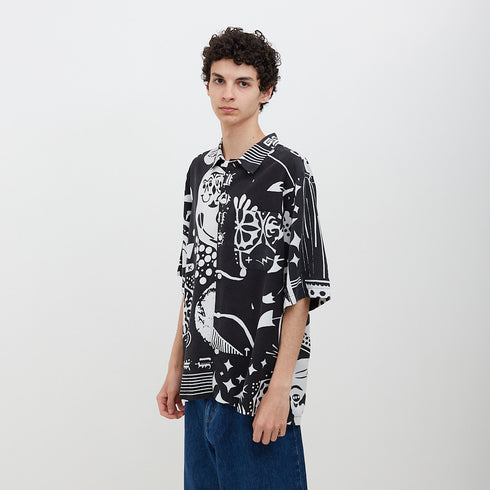 Polar Skate Co Spiral Shirt Black/White POL-SPIRALS Degli Uberti